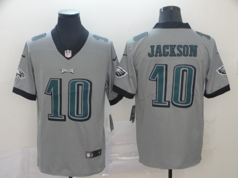 Men's Philadelphia Eagles #10 DeSean Jackson Silver Inverted Legend Stitched NFL Jersey